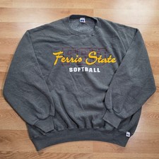 Ferris State Softball Russell Athletic Sweatshirt Mens XXL Gray Made in USA 90s