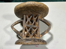 Authentic vintage African chieftain's  hand-carved stool from the Ndebele tribe
