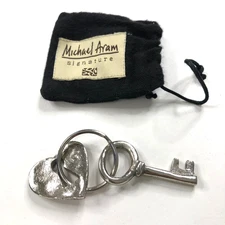 Michael Aram Silver Heart Key Keychain Key Fob HRJ