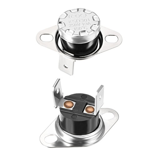 2 Termostati NC Uxcell 175°C 10A Con Pin 6,3mm - Interruttore Termico A Riarmo Automatico