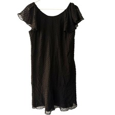 J. Crew Black Short Sleeve Scoop Neck Lightweight Lined Midi Dress Size 8T