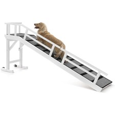 Dog Ramp for Bed or Couch, Wooden Pet Ramp with 20 Gentle Slope, Removable