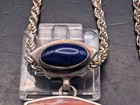 MARK JIMENEZ APACHE NATIVE AMERICAN STERLING SILVER LANDSCAPE PENDANT TURQUOISE — photo 4