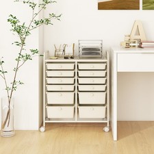 Multipurpose Lightweight Cart Tools Scrapbook Paper Organizer-White