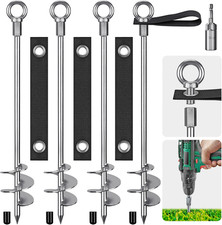 NEW 30'' Fully Welded Ground Trampoline Anchors, Spiral Mobile Home Anchors, 4P
