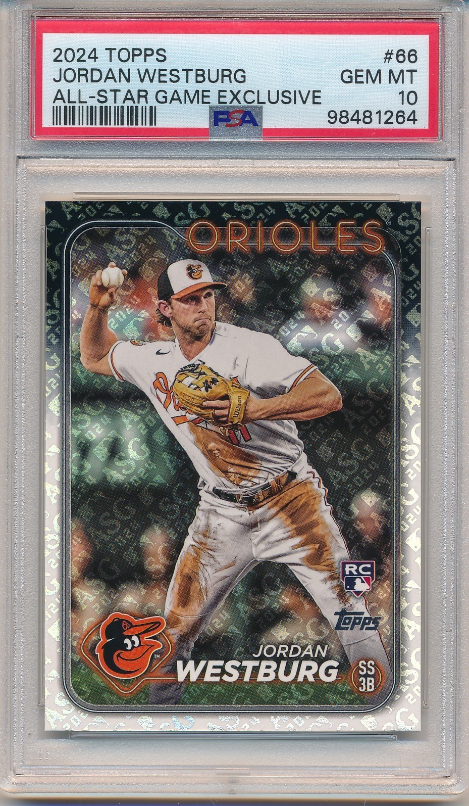 2024 TOPPS ALL-STAR GAME EXCLUSIVES JORDAN WESTBURG #66 RC PSA 10 ROOKIE ORIOLES