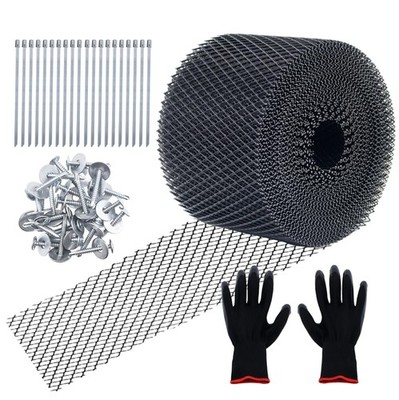 Gutter Guard 5 inchx100 Feet,Leaf Filter Gutter Protection Roll with Installa...