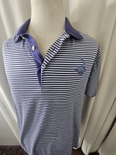 Peter Millar Pinehurst 1895 Men  s Sz XL Polo Shirt Blue Stripe Cotton Golf