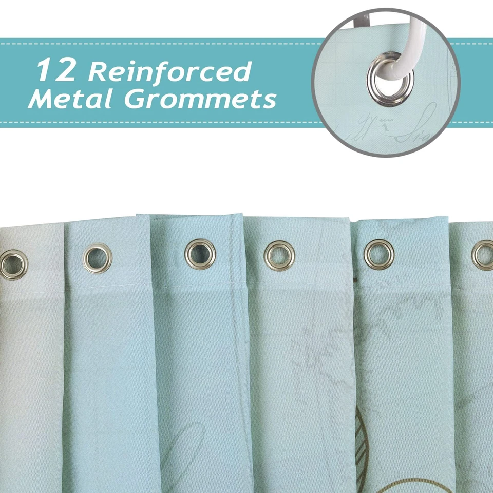 Bonhause Duschvorhang Leuchtturm Nautisch Segelboot Küsten Duschvorhänge 180 x - Bild 4 von 4