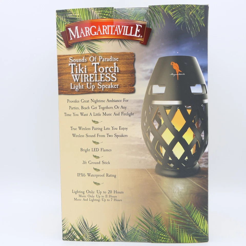 Altavoz inalámbrico con luz Bluetooth Margaritaville Sounds of Paradise Tiki Torch Foto 2 de 3