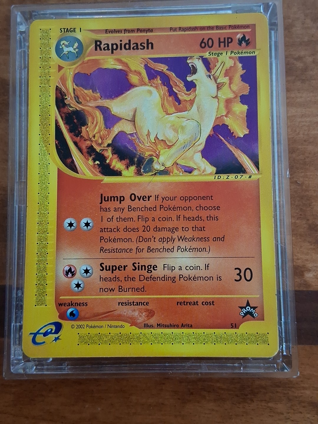 Pokemon Card - Rapidash Black Star Promo #51 - 2002 Vintage WOTC MINT 