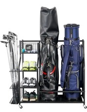 Golf Storage Garage Organizer, Golf Bag Storage Stand  Equipment Rack