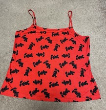 Disney Red Black Mickie Mouse Tank Top 100 Adjustable Straps