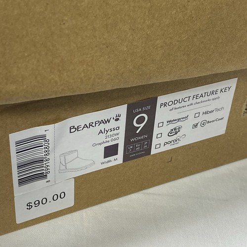 BEARPAW Women's Alyssa Wide Graphite Boots 2130W 060 Size 9 Width: M - Picture 6 of 9