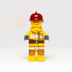 LEGO&reg; Fire Fighter Minifigure (cty1286) 4208 Male Helmet Rescue City Town