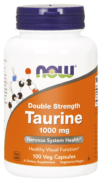 Now Foods Taurin Doppelte StäRke 1000 Mg 250 Pflanzliche Zellulosekapseln-image