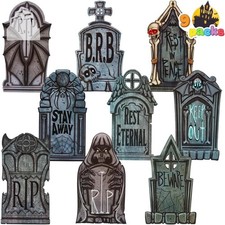 Outdoor Halloween Decorations Graveyard Tombstones: 6Pcs Large Halloween