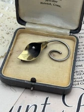 Vintage Brooch SIGNED Stuart Nye Brass Calla Lily ESTATE FIND