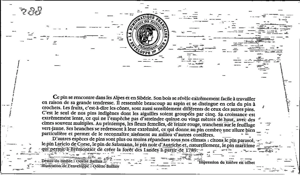 Monaco FDC 1991 Conifers Swiss Pine - A02780 - Image 2 of 2