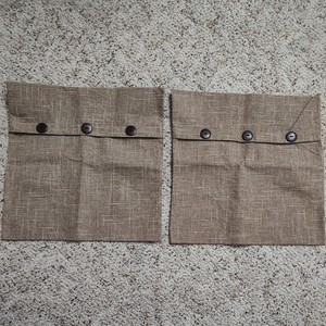 Brown 15" x 15" Faux Button With Zipper Closure Decorative Pillow Covers NEW (2)