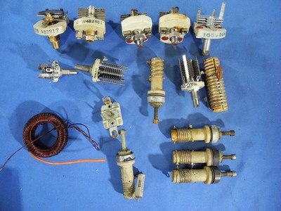 Big Lot air variable tuning capacitor & Ceramic slugs and coils