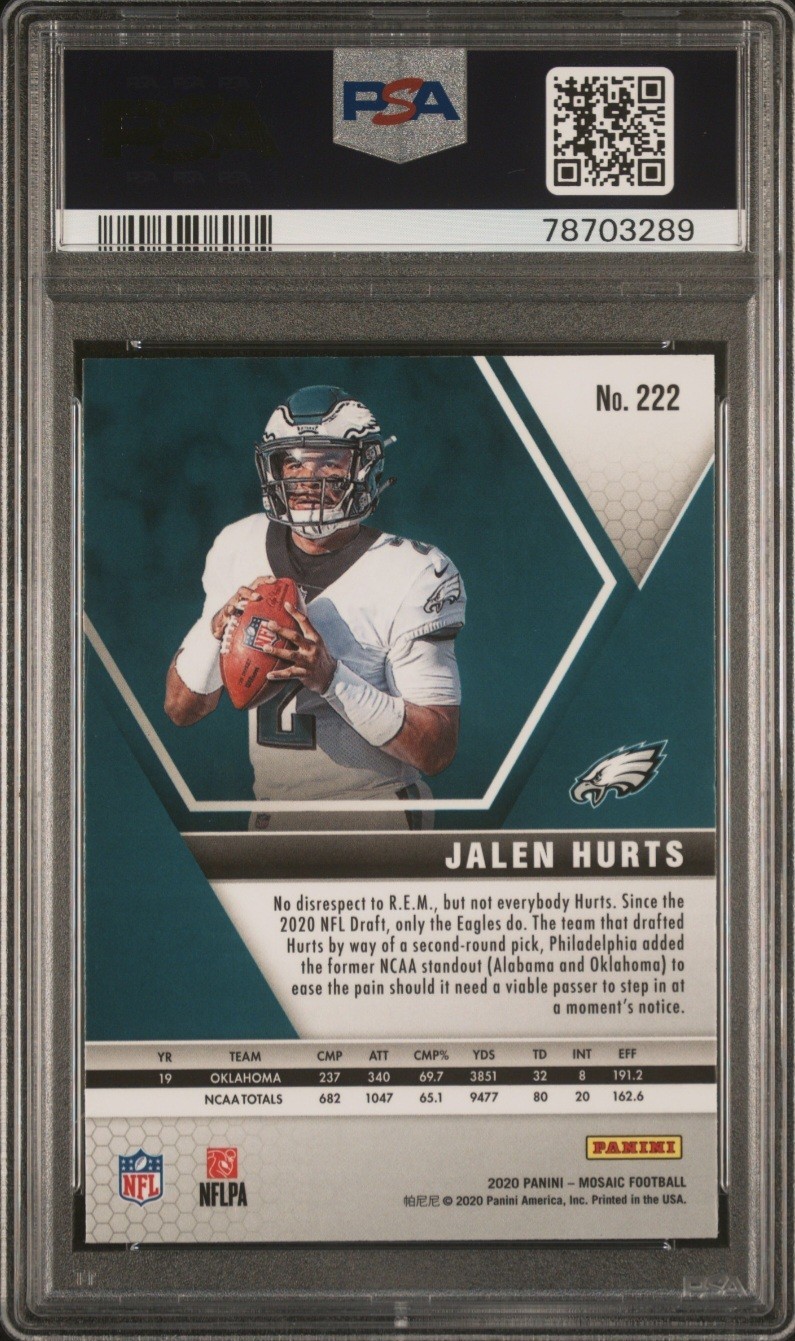 2020 Panini Mosaic - Rookies Jalen Hurts #222 (RC) view 2