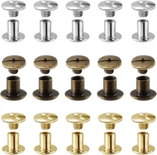 Uenhoy 90 Set M5 x 6mm Chicago Screws 3 M5x6mm, 90 Sets, Gold, Silver, Bronze 