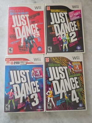 Lot of 3 Just Dance 1 2 3 4 Complete Nintendo Wii CIB Tested