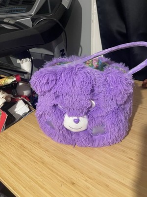 Share Bear Care Bear Plush Easter Basket HUGE Purple Great For Storing Toys Too!