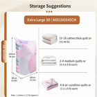 No‑pump Vacuum Storage Bags - Press & Seal,Reusable Space Saving Compression Bag