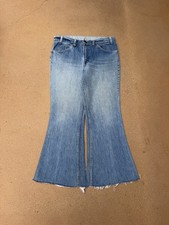 Vintage 80's Levi's 684 Orange Tab Bellbottom Flare Faded Denim Jeans Size 33x28