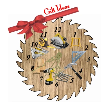 HANDMADE Carpenter tools 7 1/4" REAL Saw Blade Clock hand crafted