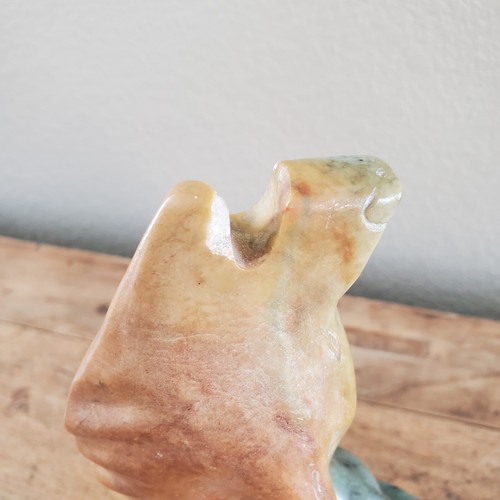 Scultura in pietra steatite artista Mark Totan Inuit ""Lupo urlante - Foto 22 di 24