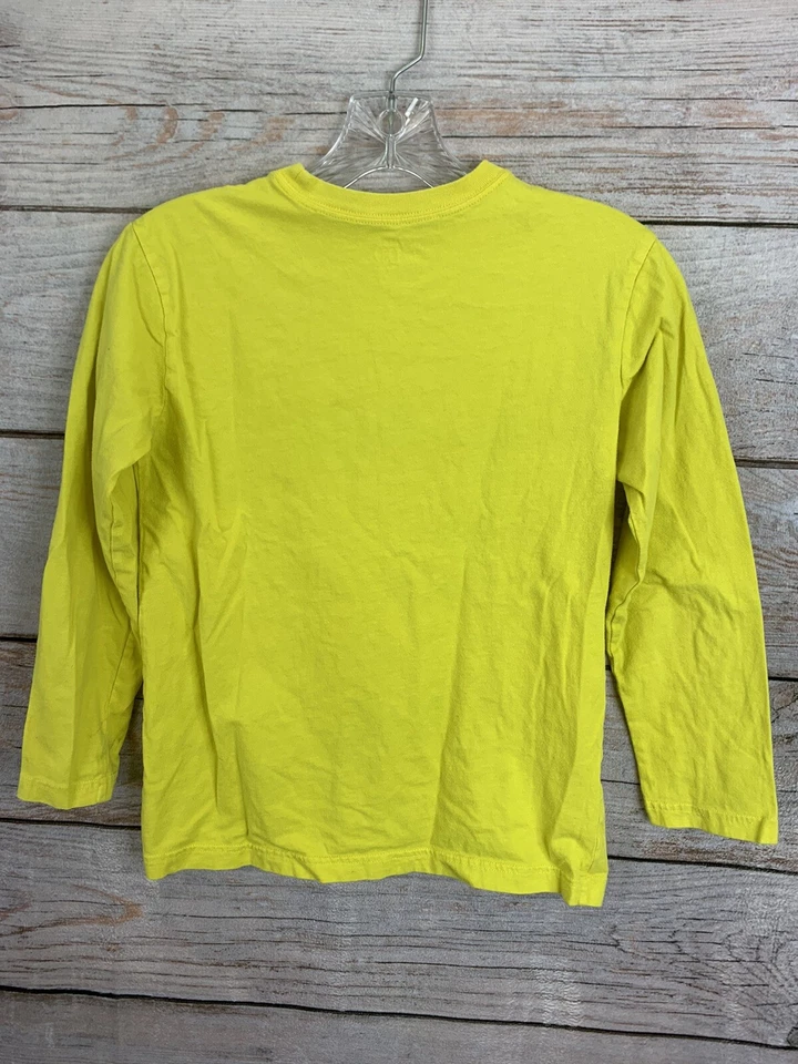 The Children's Place Yellow L/S T-Shirt FACE Graphic 100% Cotton Boy's L 10/12 - Image 3 of 4