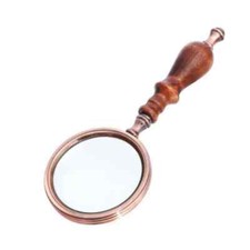 10x Vintage Wooden Handle Magnifier High Grade Gift Hand Held Optical Lens