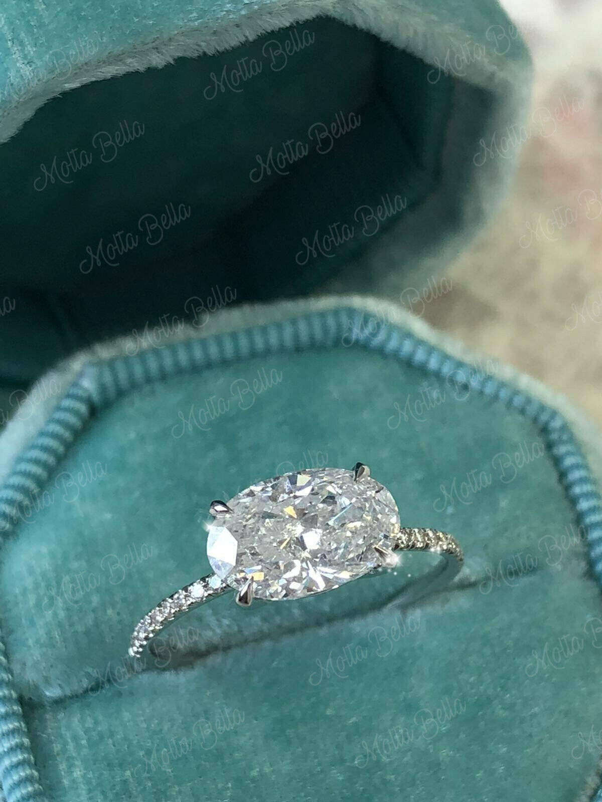 14kWhite Gold Finish 3Ct Oval Cut VVS1 Diamond Solitaire Engagement Wedding Ring Popularna okazja