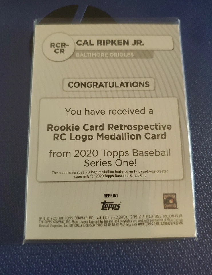 RC Logo Medallion Card Cal Ripken Jr. RCR-CR!!!🔥🔥🔥🔥 - Image 2 of 2