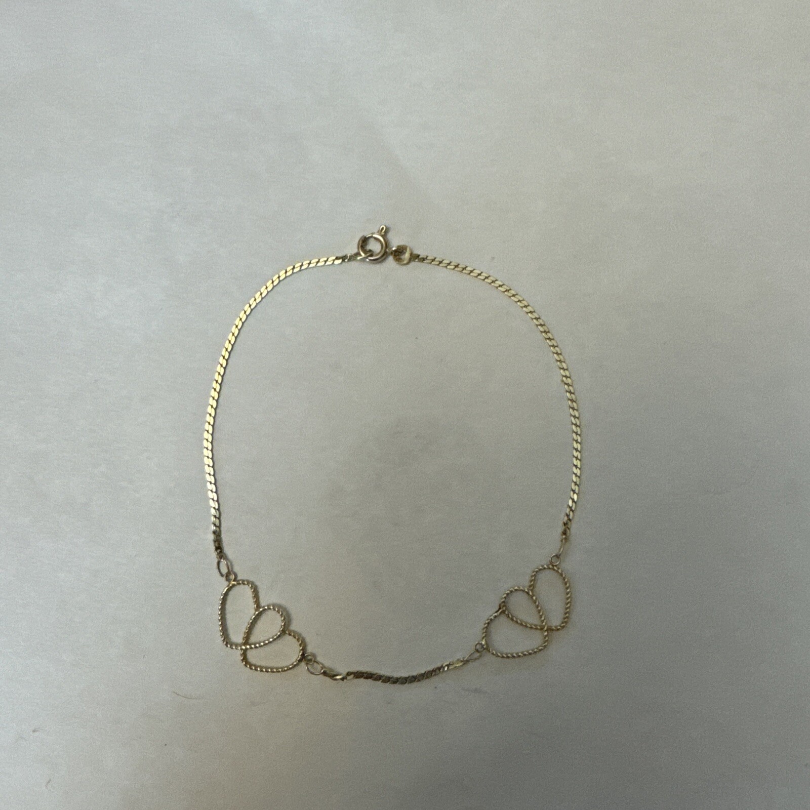 Solid 14k Yellow Gold Ankle Bracelet - image 1