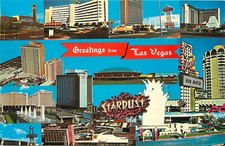 1960s Greetings From Las Vegas, Nevada Postcard Showing Multiple Casinos