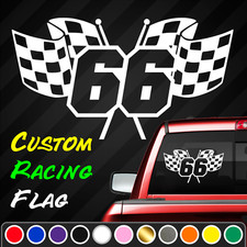Racing Number Flag Vinyl Decal Sticker Custom Dirt Bike Plate Competition Bmx