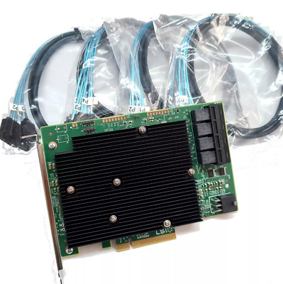 LSI 9300-16I 12Gbps HBA Adapter Card Controller IT Mode + 4*SFF-8643 SATA Cable