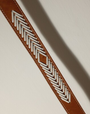The‎ Ritz Accessories Collection Belt SZ Small Brown with silver Western Leather The Ritz Accessory Collection Western Brown Leather Belt W  main image 3