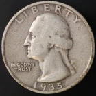 1935 WASHINGTON QUARTER / FRESH FROM AN ORIGINAL COLLECTION-LOT-AA 7925