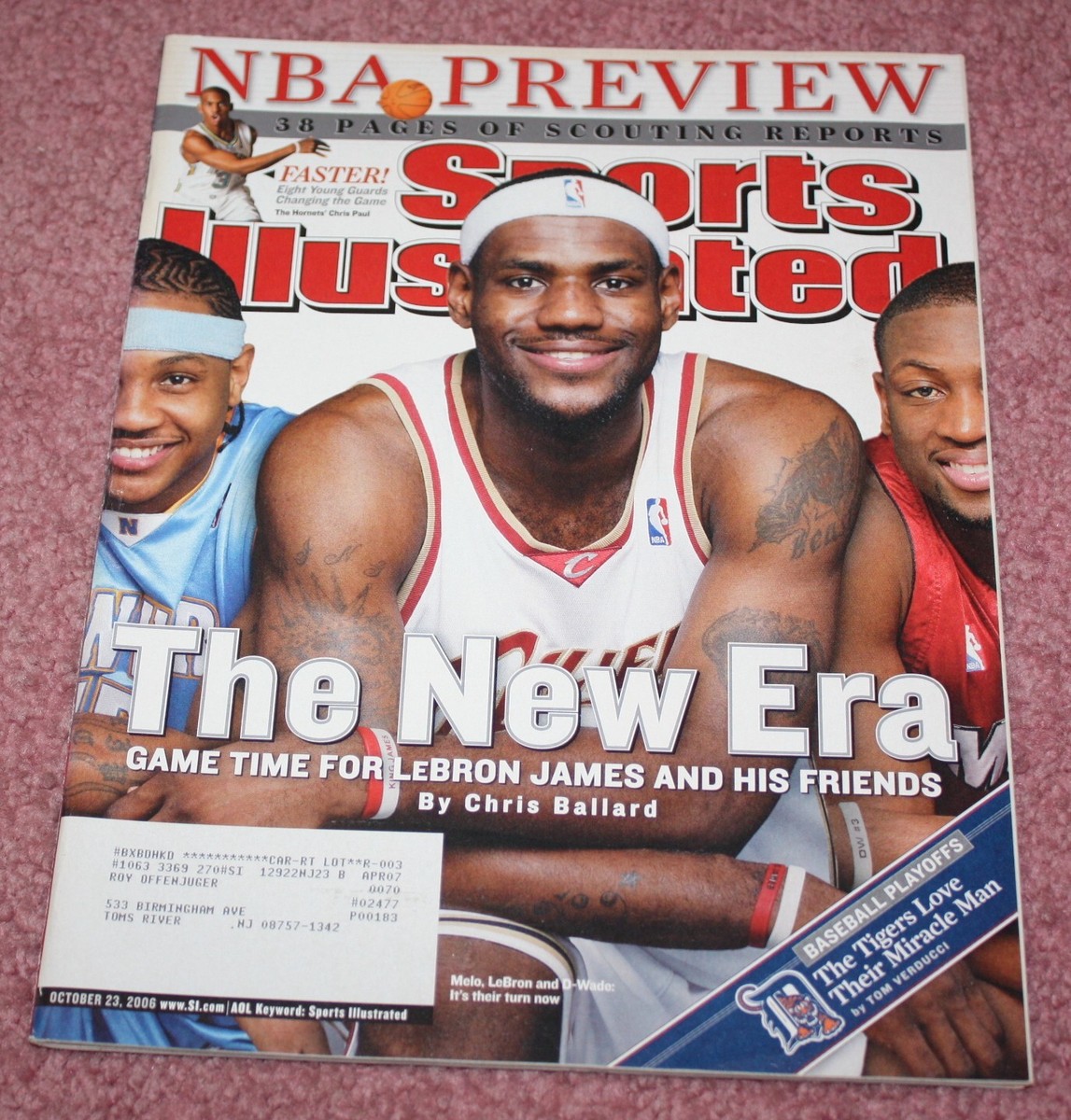 SPORTS ILLUSTRATED 10/23/06 NBA PREVIEW; LEBRON JAMES, CARMELO ANTHONY,  WADE CVR