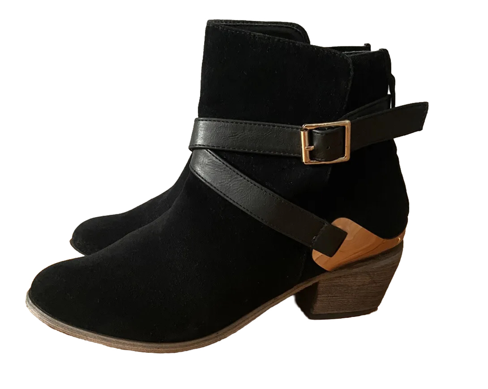 Mixx Shuz Women's Reba Cowgirl Bootie Boots Shoes Black Gold Size 8.5 image 6