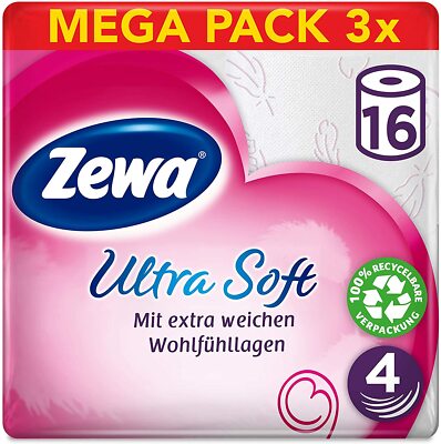 Zewa ultra soft WC-Papier 4-lagig extra weich Toilettenpapier 48 Rollen