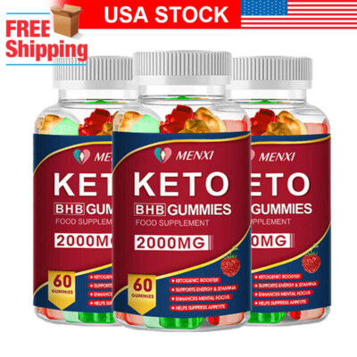 3 Packs Keto ACV BHB Gummies For Fat Burn Weight Loss Detox Keto Diet Gummies