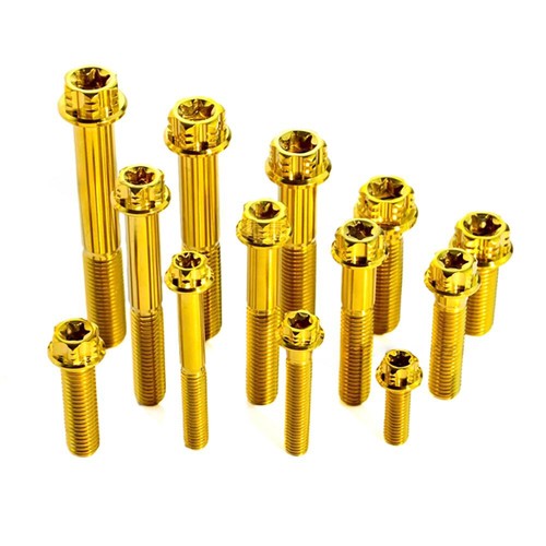 M10 Titan Flanschkopf T50 Torx Schraube Doppelantrieb Gold 1,25/1,5 mm Gewinde - Bild 6 von 30