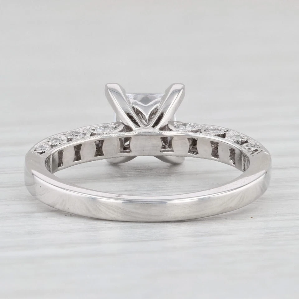 Nuevo Anillo de Compromiso Tacori Princesa Cuadrado Semi Montaje Diamantes Platino Talla 6.5 Foto 4 de 4