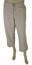 Prana Women's Khaki Capri Adjustable Waistband Size Medium 34X23 Made in USA